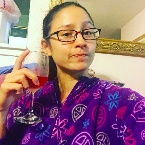 "Onesie and wine." via @babysocks18 on Instagram