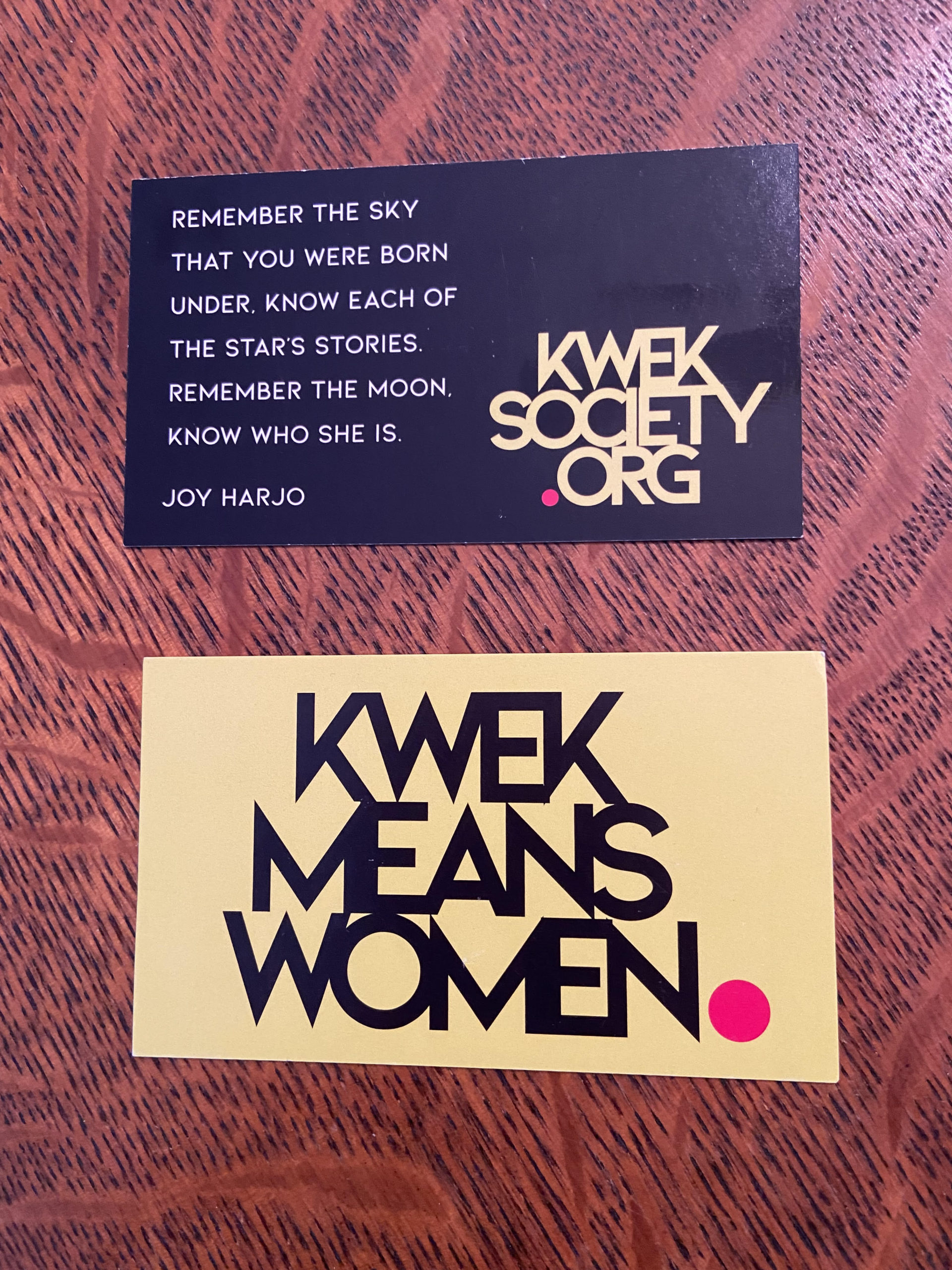 Kwek Society moon time bag poem card